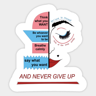 Never give up! Sticker